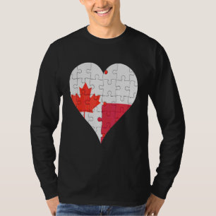 Canadian Polish Flag Heart T-Shirt