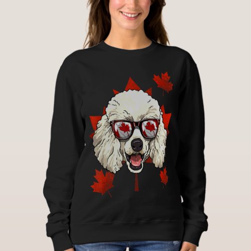 Canadian Poodle Maple Tree Leaf Canada Flag Puppy  Sweatshirt