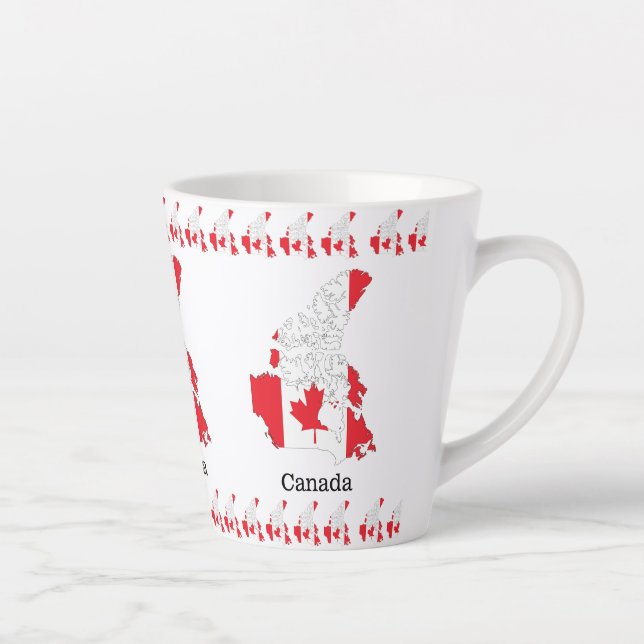 Canadian Pride Flag Within the Map Latte Mug (Right)