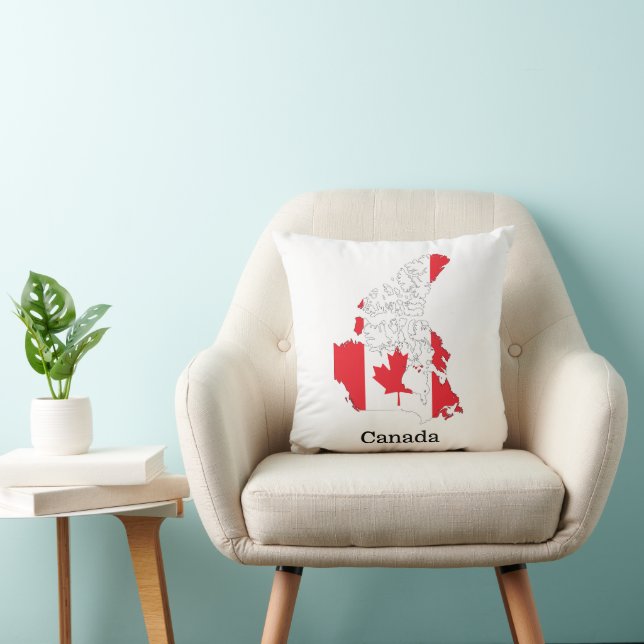 Canadian Pride Flag Within the Map Throw Pillow (Chair)