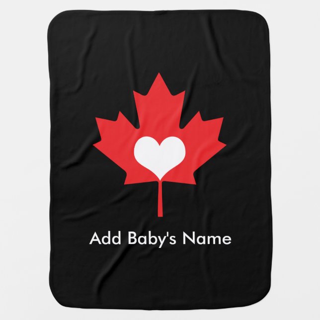 Canadian Pride - I Love Canada Maple Leaf Swaddle Blanket (Front)