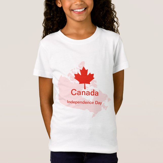 Canadian Pride Maple Leaf Map T-Shirt (Front)