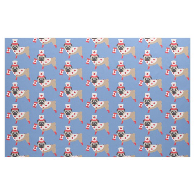 Canadian Pugs - Canada Day Fabric (Fat Quarter)