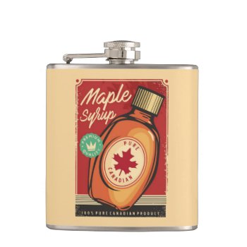 Canadian Pure Maple Syrup Canada Day Flask by ZazzleHolidays at Zazzle