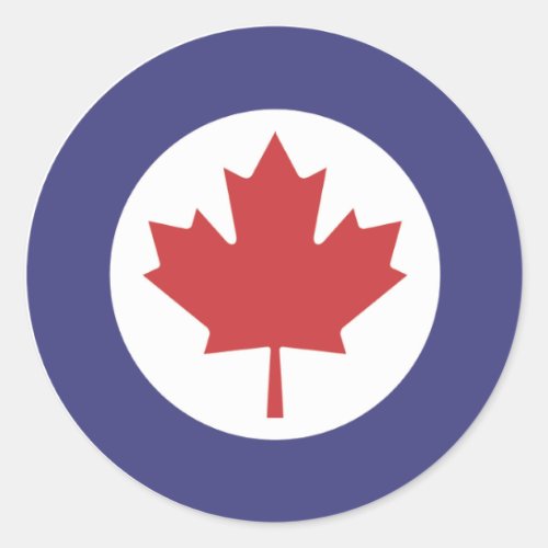 Canadian RAF Maple Leaf Roundel Classic Round Sticker