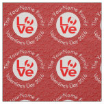 Canadian Red LOVE Flag Personalized  Fabric