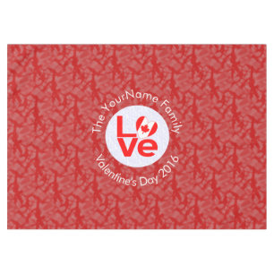 Canadian Red LOVE Flag Personalized Tablecloth