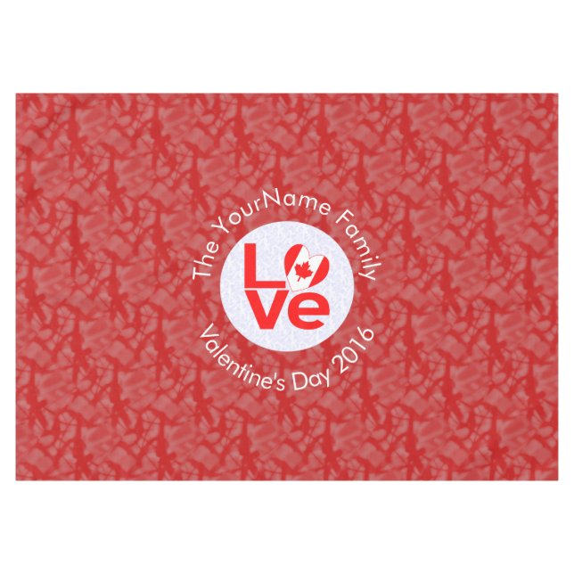 Canadian Red LOVE Flag Personalized  Tablecloth (Front (Horizontal))
