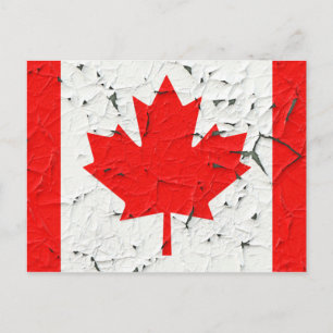 Canadian Red Maple Leaf CANADA Peeling Paint looks Postcard