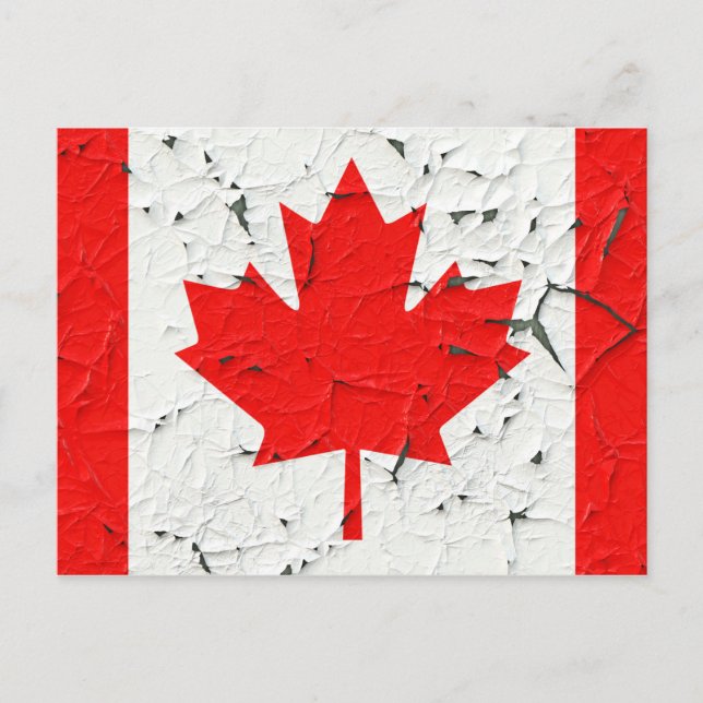 Canadian Red Maple Leaf CANADA Peeling Paint looks Postcard (Front)
