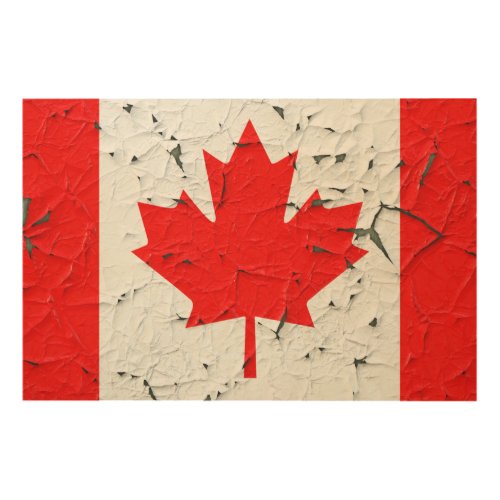 Canadian Red Maple Leaf CANADA Peeling Paint looks Wood Wall Art