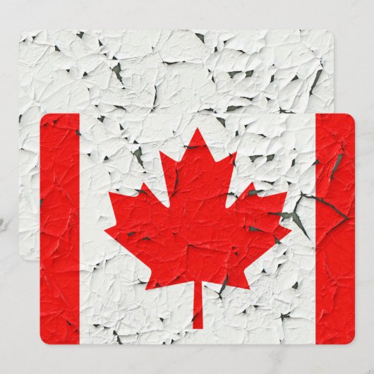 Canadian Red Maple Leaf CANADA Peeling Paint Print (Front/Back)