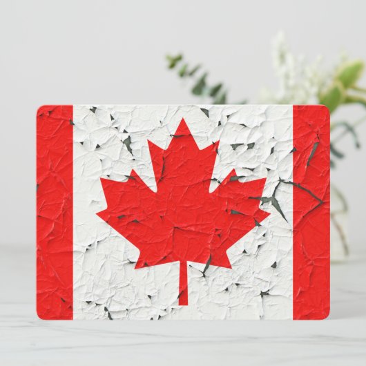 Canadian Red Maple Leaf CANADA Peeling Paint Print (Standing Front)