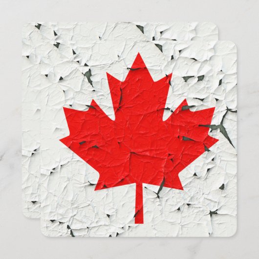 Canadian Red Maple Leaf CANADA Peeling Paint Print (Front/Back)