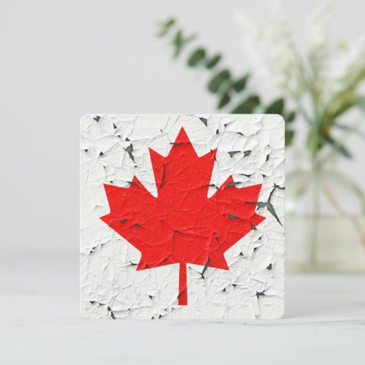 Canadian Red Maple Leaf CANADA Peeling Paint Print (Standing Front)