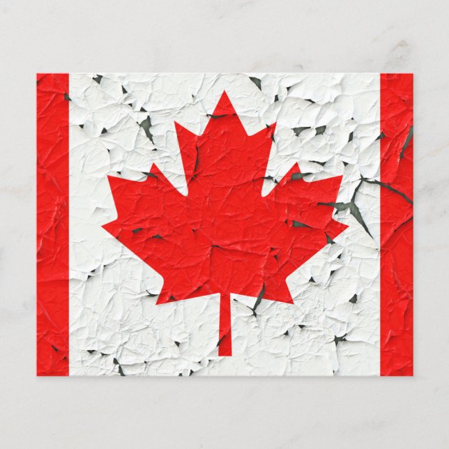 Canadian Red Maple Leaf CANADA Peeling Paint Print Flyer (Front)