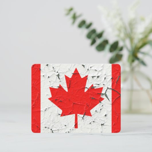 Canadian Red Maple Leaf CANADA Peeling Paint style (Standing Front)