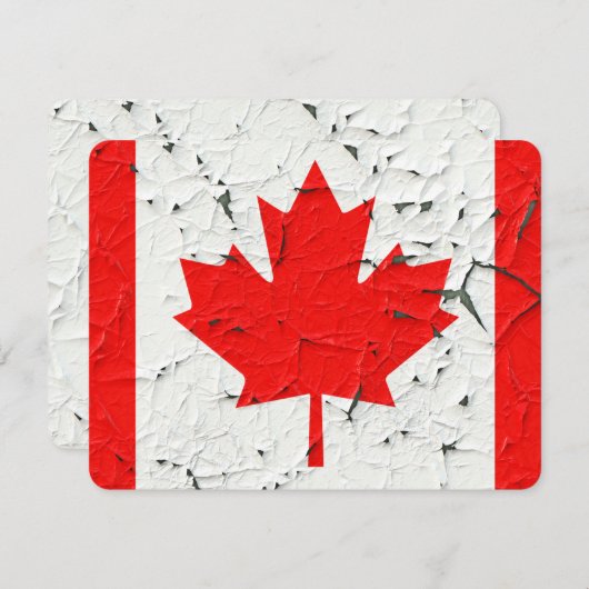 Canadian Red Maple Leaf CANADA Peeling Paint style (Front/Back)