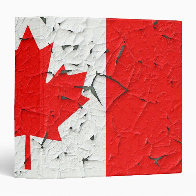 Canadian Red Maple Leaf CANADA Peeling Paint style Binder (Front/Spine)