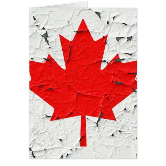 Canadian Red Maple Leaf CANADA Peeling Paint style Cards (Front)