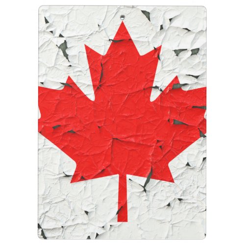 Canadian Red Maple Leaf CANADA Peeling Paint style Clipboard