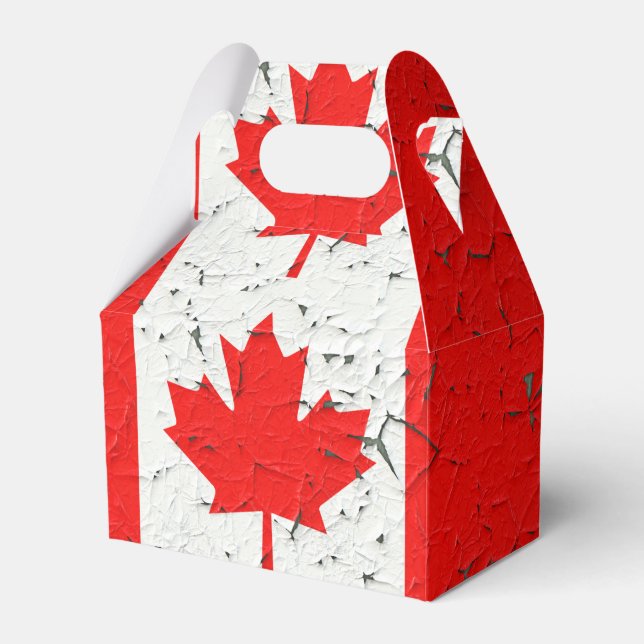 Canadian Red Maple Leaf CANADA Peeling Paint style Favor Boxes (Front Side)