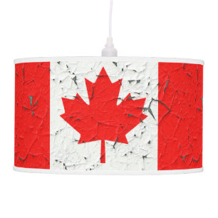 Canadian Red Maple Leaf CANADA Peeling Paint style Hanging Lamp