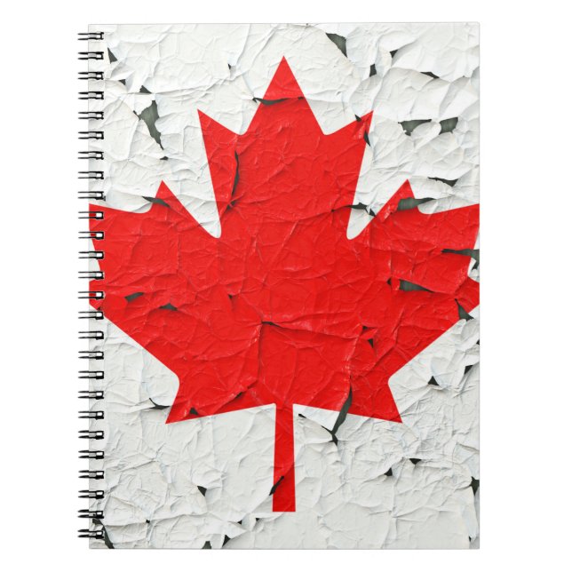 Canadian Red Maple Leaf CANADA Peeling Paint style Notebook (Front)