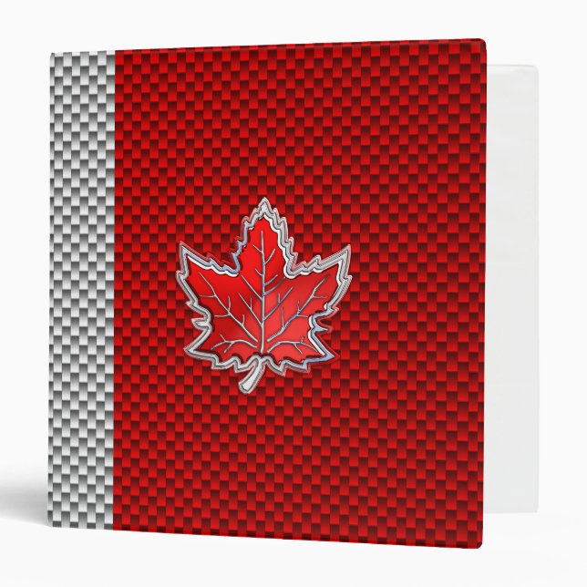 Canadian Red Maple Leaf Carbon Fiber retro style Binder (Front/Inside)