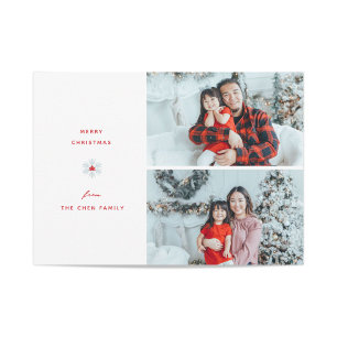 Canadian Red Maple Leaf Christmas Photo Holiday Card