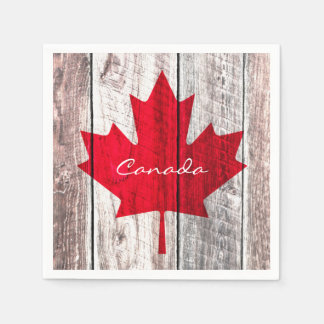 Canadian red maple leaf flag paper napkins