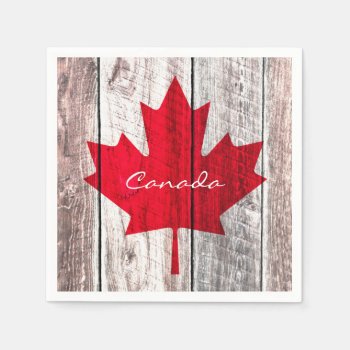 Canadian Red Maple Leaf Flag Paper Napkins by hutsul at Zazzle