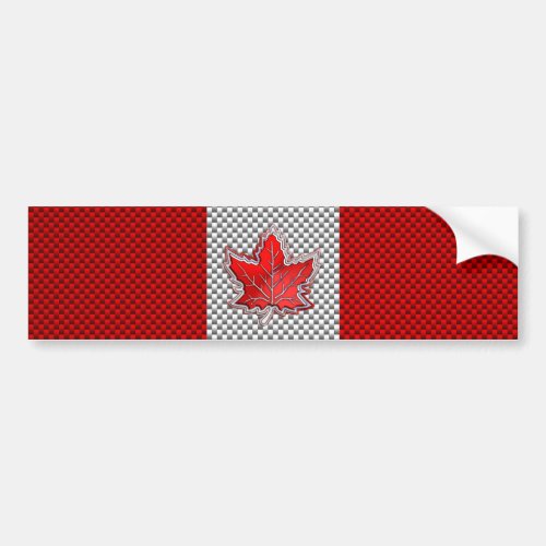 Canadian Red Maple Leaf in Carbon Fiber looks Bumper Sticker
