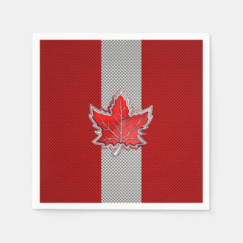 Canadian Red Maple Leaf in Carbon Fiber looks Paper Napkins