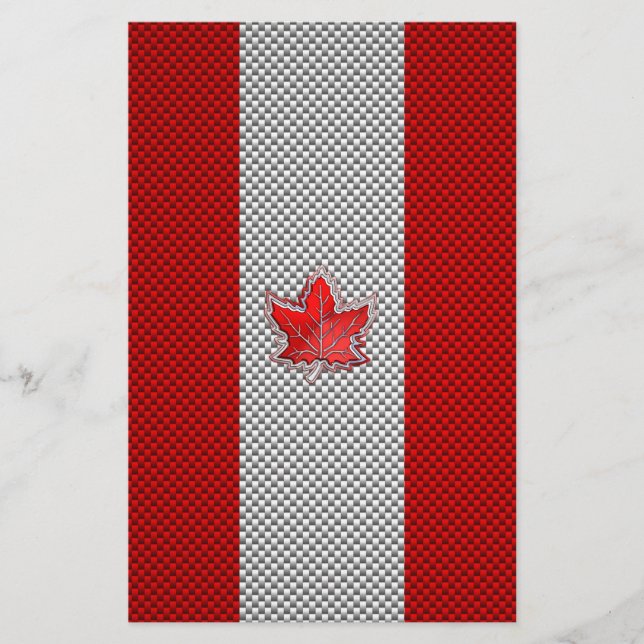 Canadian Red Maple Leaf in Carbon Fiber looks Stationery (Front)