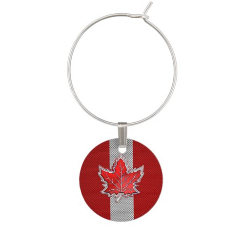 Canadian Red Maple Leaf in Carbon Fiber looks Wine Charm