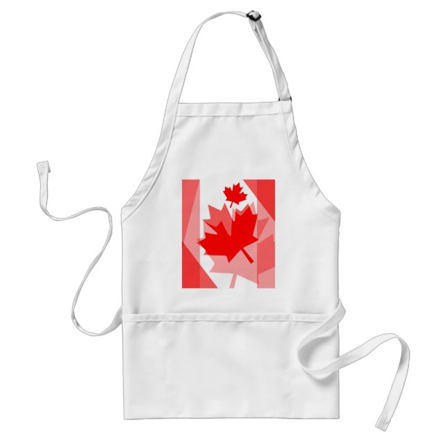 Canadian red Maple Leaf Layered Style CANADA Adult Apron (Front)