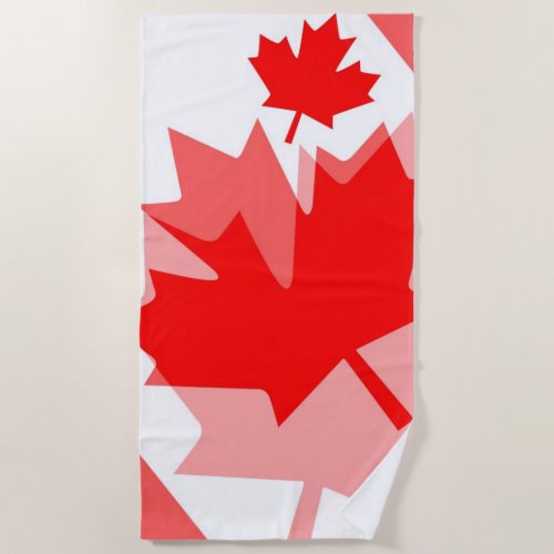 Canadian red Maple Leaf Layered Style CANADA Beach Towel
