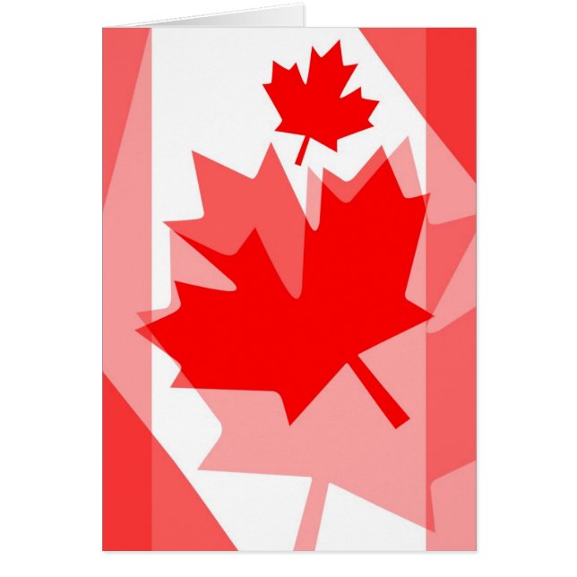 Canadian red Maple Leaf Layered Style CANADA Cards (Front)