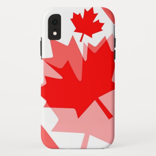 Canadian Red Maple Leaf Layered Style CANADA iPhone XR Case