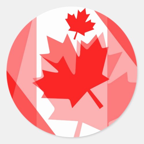 Canadian red Maple Leaf Layered Style CANADA Classic Round Sticker