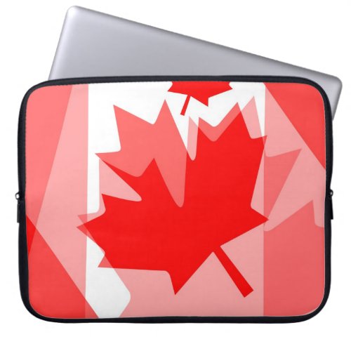 Canadian Red Maple Leaf Layered Style CANADA Laptop Sleeve