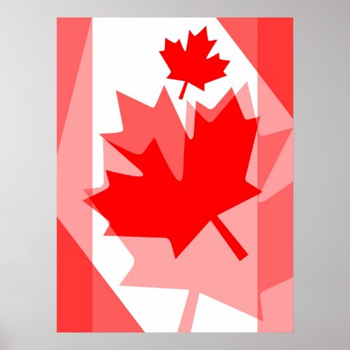 Canadian red Maple Leaf Layered Style CANADA Poster