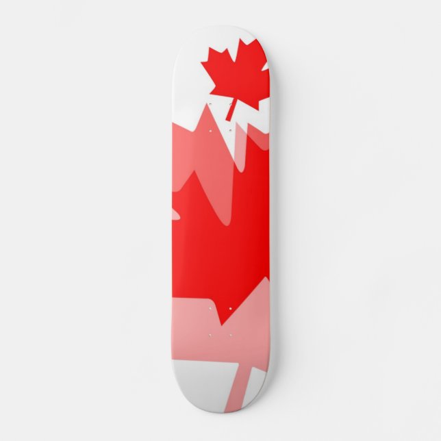 Canadian red Maple Leaf Layered Style CANADA Skateboard (Front)