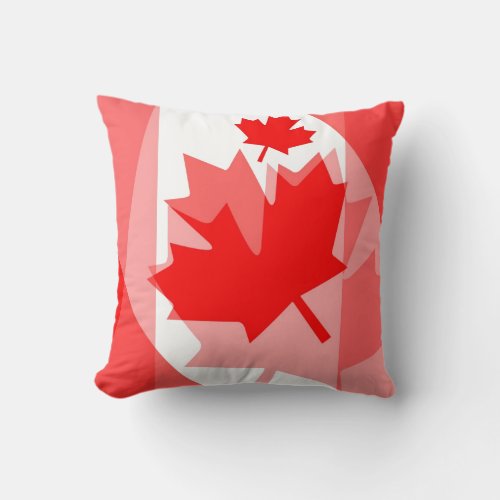 Canadian red Maple Leaf Layered Style CANADA Throw Pillow