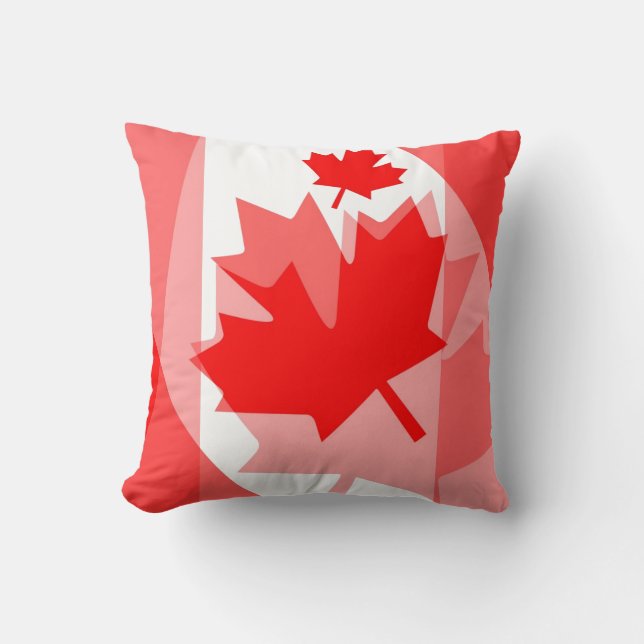 Canadian red Maple Leaf Layered Style CANADA Throw Pillow (Front)