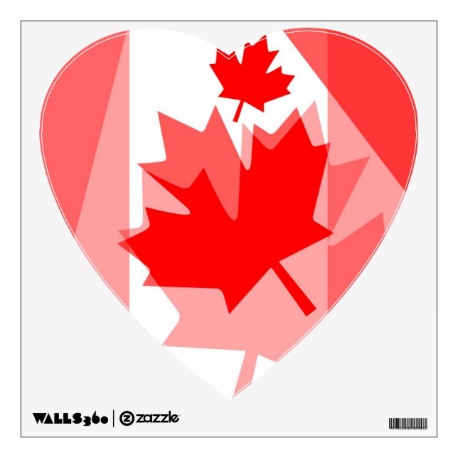 Canadian red Maple Leaf Layered Style CANADA Wall Decal (Front)