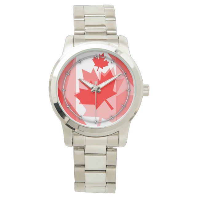 Canadian red Maple Leaf Layered Style CANADA Watch (Front)