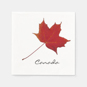 canadian red maple leaf napkins