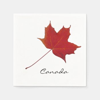 Canadian Red Maple Leaf Napkins by hutsul at Zazzle